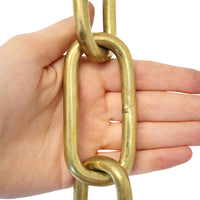 Chain BR23-W Standard Link, Coil Chandelier Chain with Rectangle Welded Brass links, Antique Brass