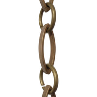 Chain BR26-U Loop Chandelier Chain with Oval Unwelded Brass links and Oval Joining links, Antique Brass