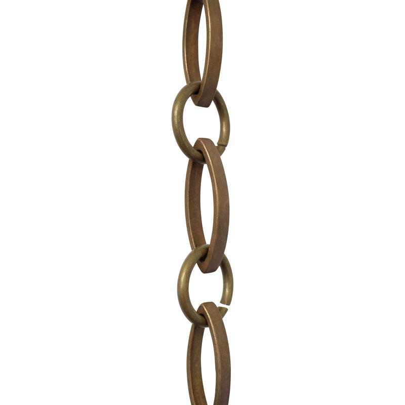 Chain BR26-U Loop Chandelier Chain with Oval Unwelded Brass links and Oval Joining links, Antique Brass