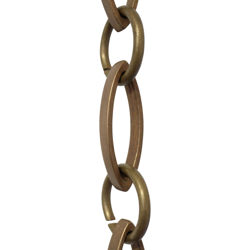 Chain BR26-U Loop Chandelier Chain with Oval Unwelded Brass links and Oval Joining links, Antique Brass