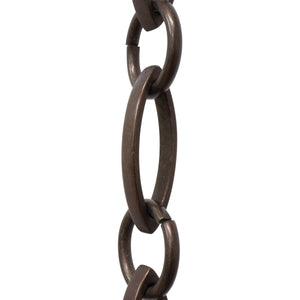 Chain BR26-U Loop Chandelier Chain with Oval Unwelded Brass links and Oval Joining links, Antique Brass