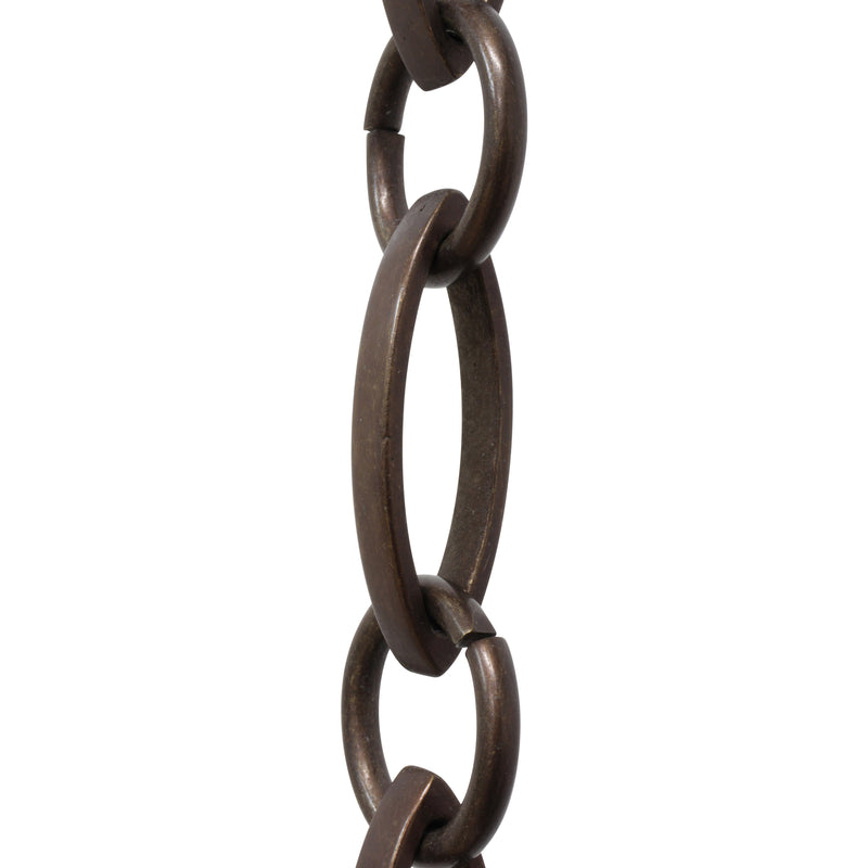 Chain BR26-U Loop Chandelier Chain with Oval Unwelded Brass links and Oval Joining links, Antique Brass