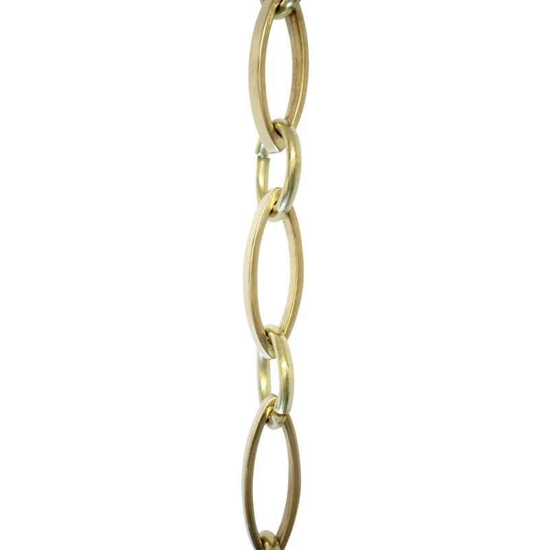 Chain BR26-U Loop Chandelier Chain with Oval Unwelded Brass links and Oval Joining links, Antique Brass