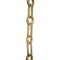 Chain BR27-W Rectangle Chandelier Chain with Welded Brass links and Round Joining links, Antique Brass