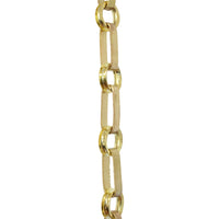 Chain BR27-W Rectangle Chandelier Chain with Welded Brass links and Round Joining links, Antique Brass