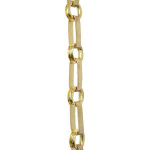Chain BR27-W Rectangle Chandelier Chain with Welded Brass links and Round Joining links, Antique Brass