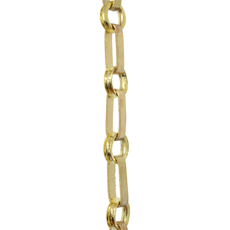 Chain BR27-W Rectangle Chandelier Chain with Welded Brass links and Round Joining links, Antique Brass