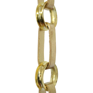 Chain BR27-W Rectangle Chandelier Chain with Welded Brass links and Round Joining links, Antique Brass