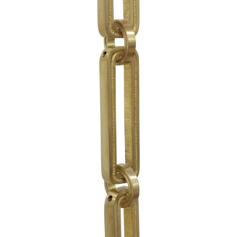 Chain BR28-H Rectangle Hinge Chandelier Chain with Hinge Brass links and Round Joining links, Antique Brass