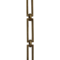 Chain BR29-H Rectangle Hinge Chandelier Chain with Hinge Brass links and Round Joining links, Antique Brass