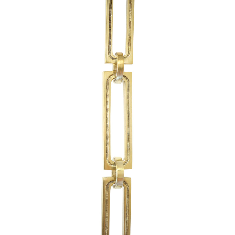 Chain BR29-H Rectangle Hinge Chandelier Chain with Hinge Brass links and Round Joining links, Antique Brass
