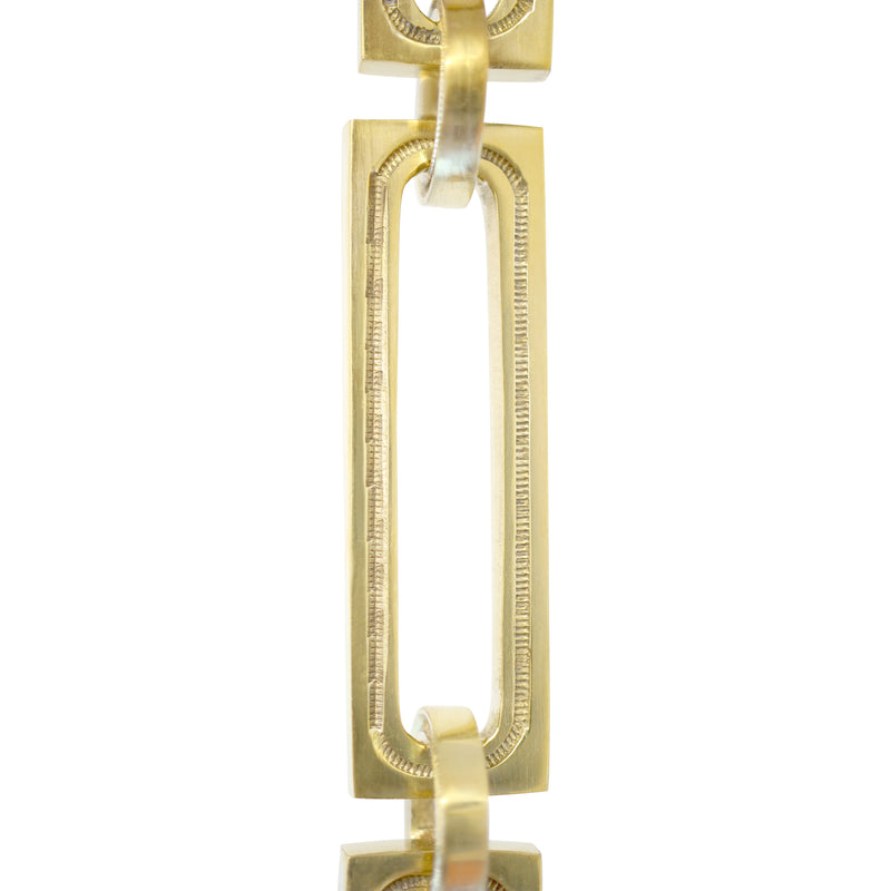 Chain BR29-H Rectangle Hinge Chandelier Chain with Hinge Brass links and Round Joining links, Antique Brass