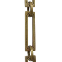 Chain BR29L-H Large Rectangle, Hinge Chandelier Chain with Rectangle Hinge Brass links and Round Joining links, Antique Brass