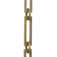 Chain BR29L-H Large Rectangle Hinge Chandelier Chain with Hinge Brass links and Round Joining links, Antique Brass