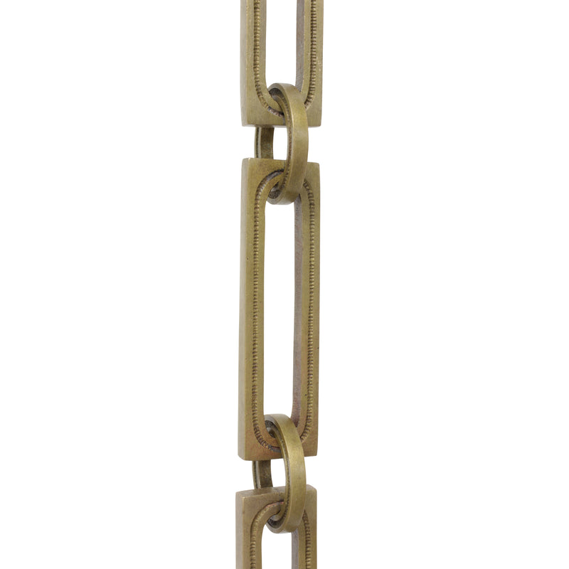 Chain BR29L-H Large Rectangle Hinge Chandelier Chain with Hinge Brass links and Round Joining links, Antique Brass