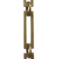 Chain BR29L-H Large Rectangle Hinge Chandelier Chain with Hinge Brass links and Round Joining links, Antique Brass