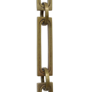 Chain BR29L-H Large Rectangle Hinge Chandelier Chain with Hinge Brass links and Round Joining links, Antique Brass