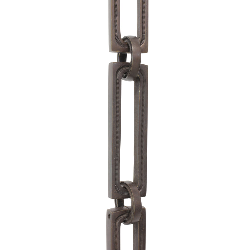 Chain BR29L-H Large Rectangle, Hinge Chandelier Chain with Rectangle Hinge Brass links and Round Joining links, Antique Brass