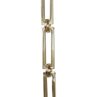 Chain BR29L-H Large Rectangle Hinge Chandelier Chain with Hinge Brass links and Round Joining links, Antique Brass