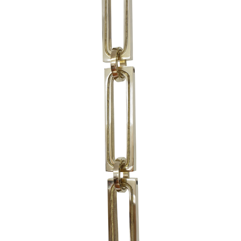 Chain BR29L-H Large Rectangle, Hinge Chandelier Chain with Rectangle Hinge Brass links and Round Joining links, Antique Brass