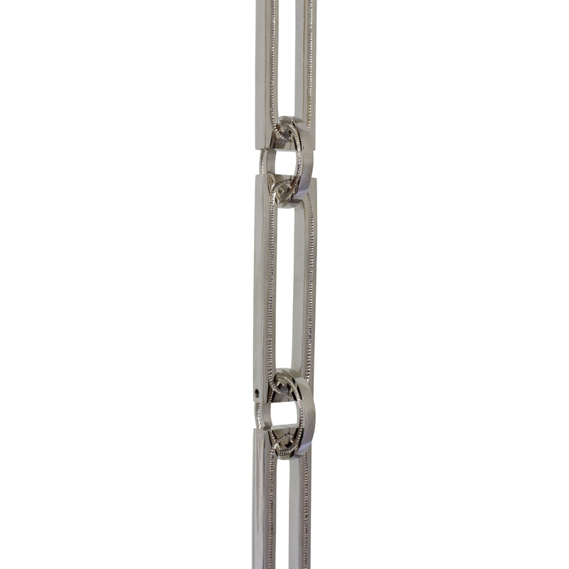Chain BR29L-H Large Rectangle, Hinge Chandelier Chain with Rectangle Hinge Brass links and Round Joining links, Antique Brass