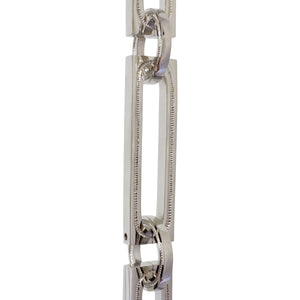 Chain BR29L-H Large Rectangle, Hinge Chandelier Chain with Rectangle Hinge Brass links and Round Joining links, Antique Brass