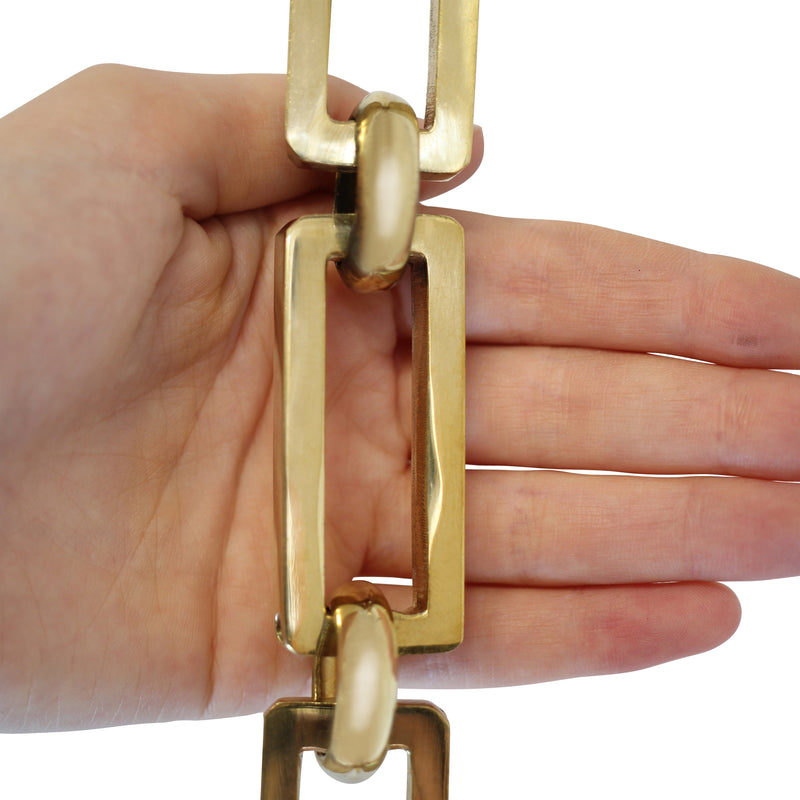 Chain BR31-H Rectangle Hinge Chandelier Chain with Hinge Brass links and Round Joining links, Antique Brass