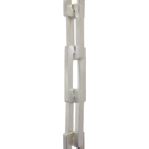Chain BR31L-H Rectangle, Hinge Chandelier Chain with Hinge Brass links, Matte Silver