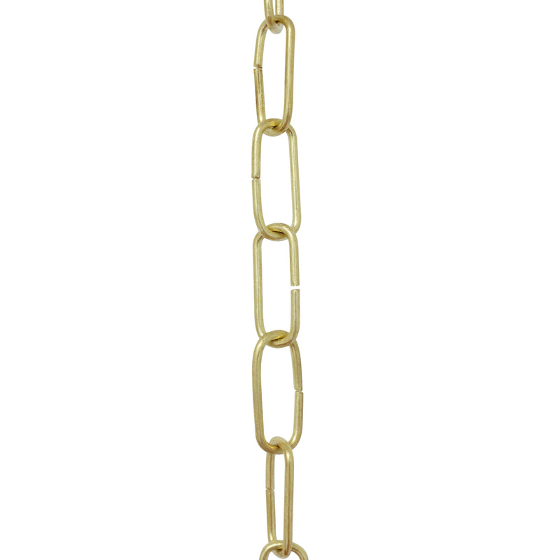 Chain BR33-U Standard Link, Coil Chandelier Chain with Rectangle Unwelded Brass links, Antique Brass