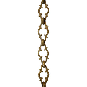 Chain BR36-U Vintage Chandelier Chain with Unwelded Brass links and Round Joining links, Antique Brass