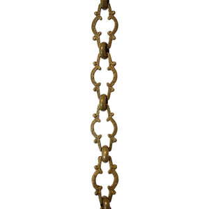 Chain BR36-U Vintage Chandelier Chain with Unwelded Brass links and Round Joining links, Antique Brass