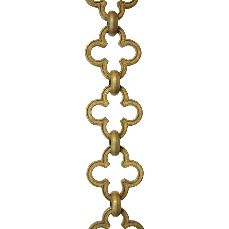 Chain BR37-U Cross Chandelier Chain with Unwelded Brass links and Round Joining links, Antique Brass
