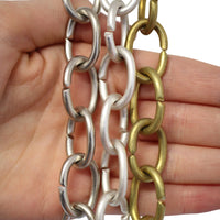 Chain BR42-U Small Loop Chandelier Chain with Oval Unwelded Brass links, Antique Brass