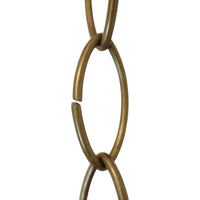 Chain BR43-U Large Loop Chandelier Chain with Oval Unwelded Brass links, Antique Brass