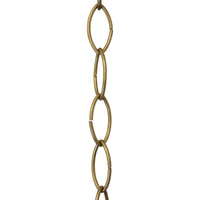 Chain BR43-U Large Loop Chandelier Chain with Oval Unwelded Brass links, Antique Brass