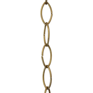 Chain BR43-U Large Loop Chandelier Chain with Oval Unwelded Brass links, Antique Brass
