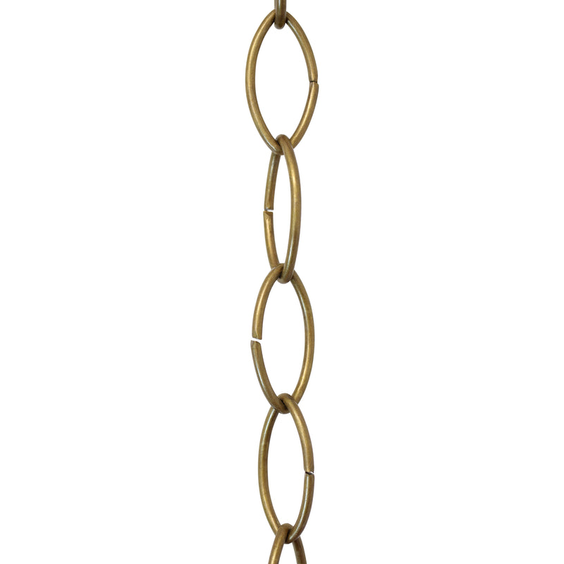 Chain BR43-U Large Loop Chandelier Chain with Oval Unwelded Brass links, Antique Brass