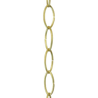 Chain BR43-U Large Loop Chandelier Chain with Oval Unwelded Brass links, Antique Brass