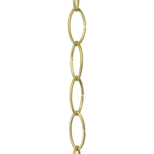 Chain BR43-U Large Loop Chandelier Chain with Oval Unwelded Brass links, Antique Brass