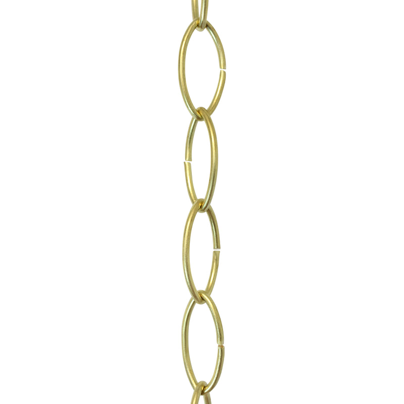 Chain BR43-U Large Loop Chandelier Chain with Oval Unwelded Brass links, Antique Brass