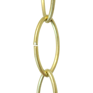 Chain BR43-U Large Loop Chandelier Chain with Oval Unwelded Brass links, Antique Brass