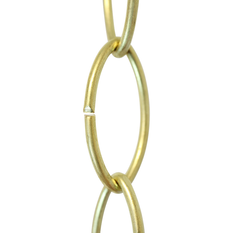Chain BR43-U Large Loop Chandelier Chain with Oval Unwelded Brass links, Antique Brass