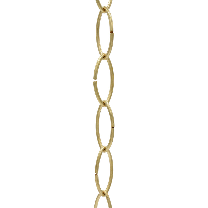 Chain BR43-U Large Loop Chandelier Chain with Oval Unwelded Brass links, Antique Brass