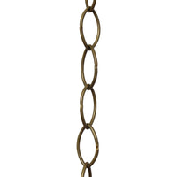 Chain BR43-W Large Loop Oval Chandelier Chain with Welded Brass links, Antique Brass