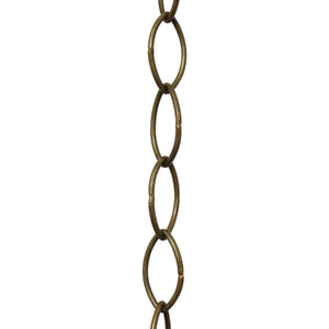 Chain BR43-W Large Loop Oval Chandelier Chain with Welded Brass links, Antique Brass