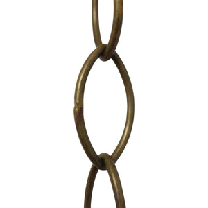 Chain BR43-W Large Loop Oval Chandelier Chain with Welded Brass links, Antique Brass