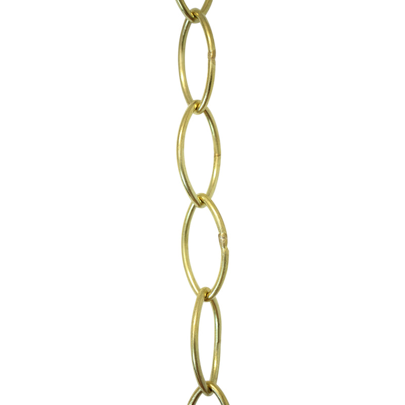 Chain BR43-W Large Loop Chandelier Chain with Oval Welded Brass links, Antique Brass