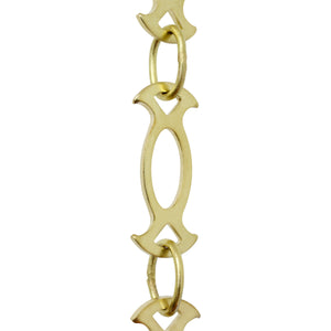 Chain BR47-W Designer Chandelier Chain with Welded Brass links and Oval Joining links, Antique Brass