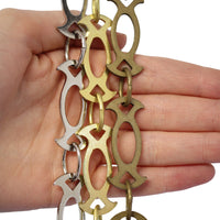 Chain BR47-W Designer Chandelier Chain with Welded Brass links and Oval Joining links, Antique Brass