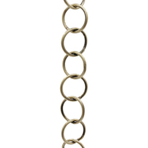 Chain IR41-W Round Ring Chandelier Chain with Welded Iron links, Antique Brass
